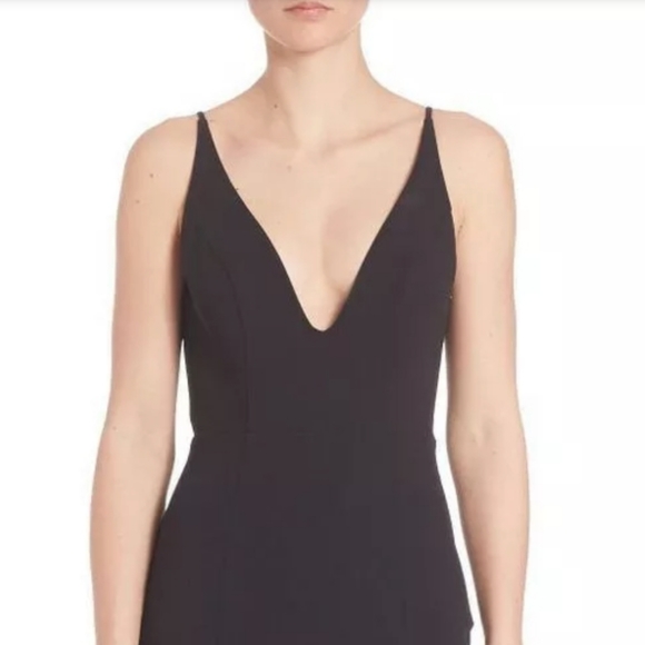 ABS Allen Schwartz Black Crepe Gown L - Picture 2 of 13